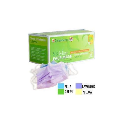 Cranberry S3090G S3 Mint Earloops Face Mask Fluid Resistant Green 50/Box Cranberry S3090G S3 Mint Earloops Face Mask Fluid Resistant Green 50/Box